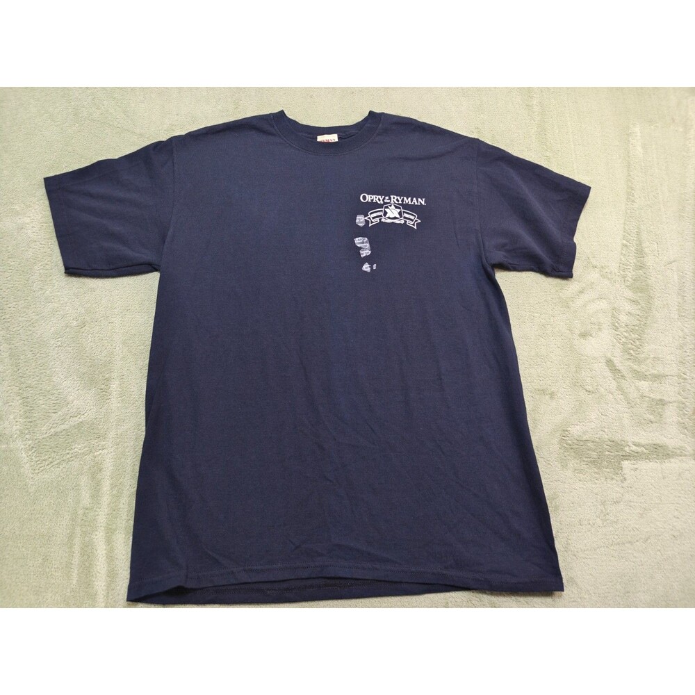 Opry At The Ryman Mens Graphic Tee Sz L Navy Blue Cotton Nashville T-Shirt